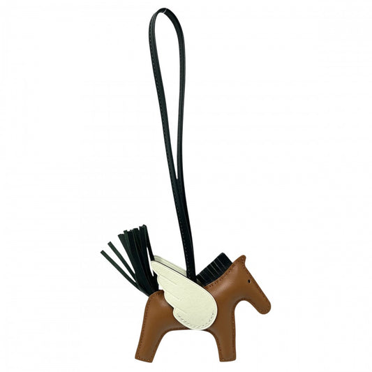 【開店SALE】 HERMES エルメス キーホルダー ロデオ ペガサスPM バッグチャーム メンズ レディース 男女兼用 K刻印 アニョーミロ ブラウン 茶 グリーン 緑 ユニセックス 2025年【中古品】