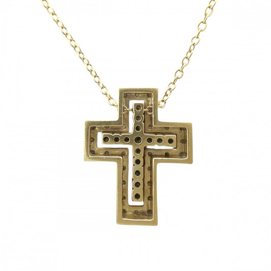 Damiani ダミアーニ ネックレス ベルエポック クロスモチーフ アクセサリー Bell Epoque XXS ジュエリー 18金YG K18イエローゴールド ダイヤモンド 20083571 レディース 約4.4g【中古品】