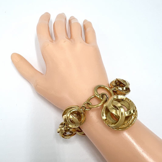 CHANEL シャネル ブレスレット ココマーク ココ サークル ヴィンテージ アクセサリー GP レディース 約53.9g【中古品】