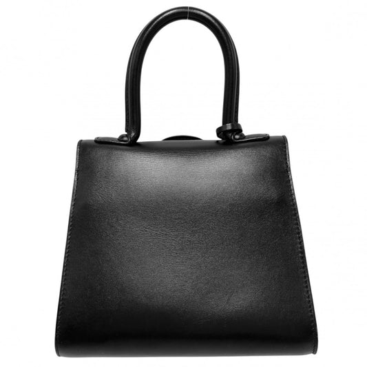 2WAY デルヴォー ブリヨンミニ ハンドバッグ ショルダーバッグ DELVAUX かばん 鞄 レザー ブラック 黒 ゴールド金具 レディース【中古品】
