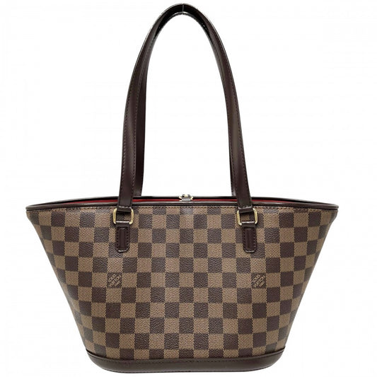 【開店SALE】 LOUIS VUITTON ルイヴィトン トートバッグ ダミエ マノスクPM ハンドバッグ 鞄 かばん N51121 ブラウン 茶 ゴールド金具 レディース【中古品】
