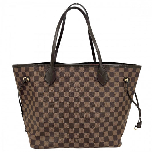 LOUIS VUITTON ルイヴィトン トートバッグ ネヴァーフルMM ハンドバッグ N40599 ダミエキャンバス ブラウン 茶 ゴールド金具 レディース【中古品】