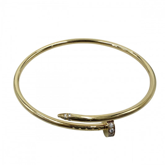 【開店SALE】 CARTIER カルティエ バングル ブレスレット ジュストアンクル スモールモデル 釘 18金 Au750 ジュエリー アクセサリー 14サイズ K18イエローゴールド ダイヤモンド0.18ct B6066114 レディース 約7.9g【中古品】