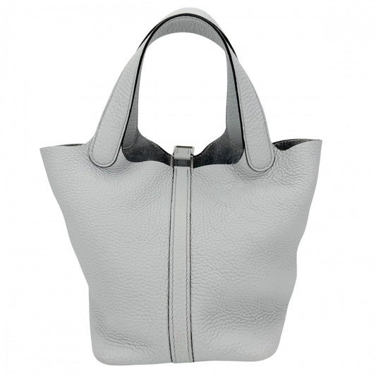 HERMES エルメス ハンドバッグ ピコタンロックPM ツイリー付き ライトブルー Z刻印 レザー ブルーペール シルバー金具 レディース 2021年【中古品】