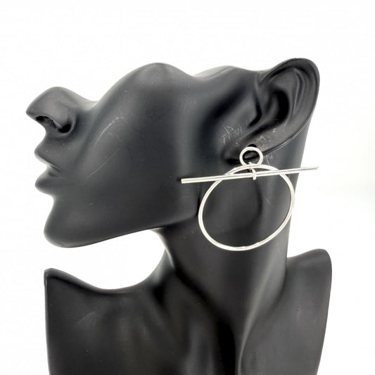HERMES エルメス ピアス ループMM フープ アクセサリー ジュエリー シルバー925 レディース 約11.7g【中古品】