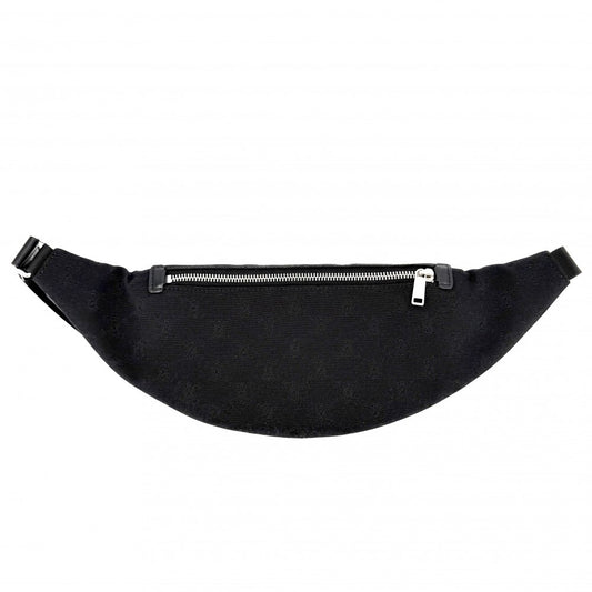 【開店SALE】 CELINE セリーヌ ボディバッグ トリオンフ ベルトバッグ ウエストバッグ キャンバス ブラック 黒 シルバー金具 メンズ【中古品】