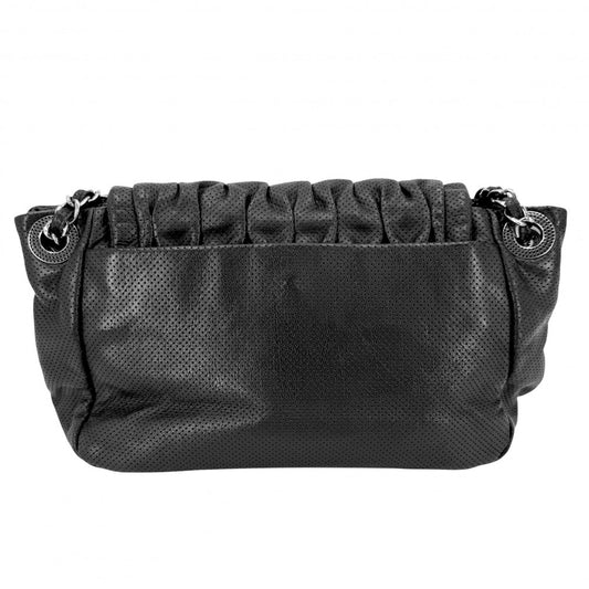 CHANEL シャネル ショルダーバッグ パンチングメッシュ チェーンショルダー ハンドバッグ ココマーク ココ 鞄 かばん レザー ブラック 黒 シルバー金具 レディース【中古品】