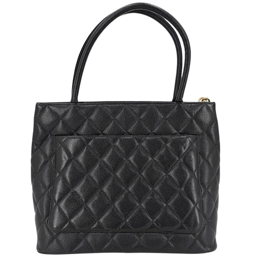 【開店SALE】 CHANEL シャネル トートバッグ マトラッセ 復刻トート ハンドバッグ ココマーク A01804 キャビアスキン ブラック 黒 ゴールド金具 レディース【中古品】