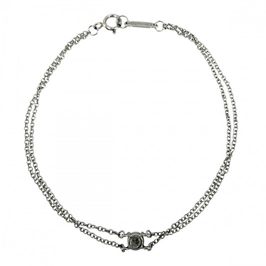 【開店SALE】 TIFFANY&Co. ティファニー ブレスレット ソリティア ジュエリー アクセサリー 一粒ダイヤ Pt950プラチナ ダイヤモンド約0.17ct レディース 約1.8g【中古品】