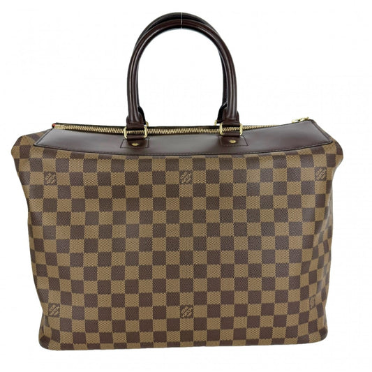 【開店SALE】 LOUIS VUITTON ルイヴィトン ボストンバッグ ダミエ グリニッジPM 旅行バッグ N41165 ブラウン 茶 ゴールド金具 メンズ【中古品】