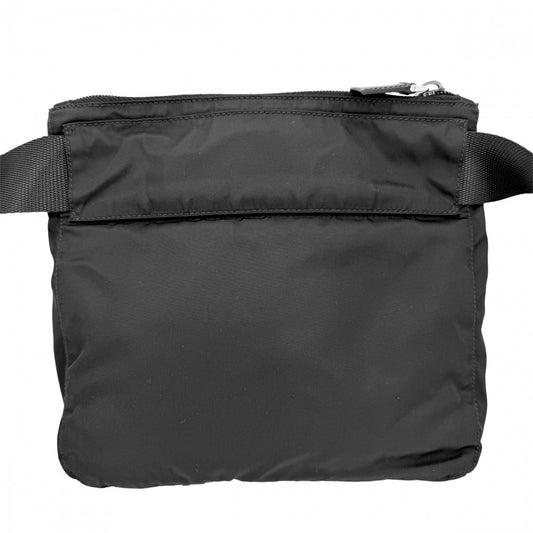 【開店SALE】 PRADA プラダ ウエストバッグ トライアングルロゴ ウエストポーチ ボディバッグ メンズ レディース BM0011 ナイロン レザー ブラック 黒 シルバー金具 ユニセックス【中古品】