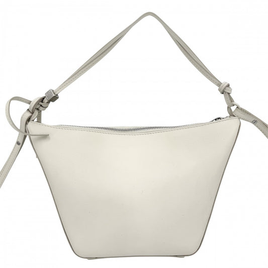 【開店SALE】 LOEWE ロエベ 2WAY アナグラム ハンモック ホーボーバッグミニ ハンドバッグ ショルダーバッグ A538G13X01 レザー ソフトホワイト ゴールド金具 レディース【中古品】