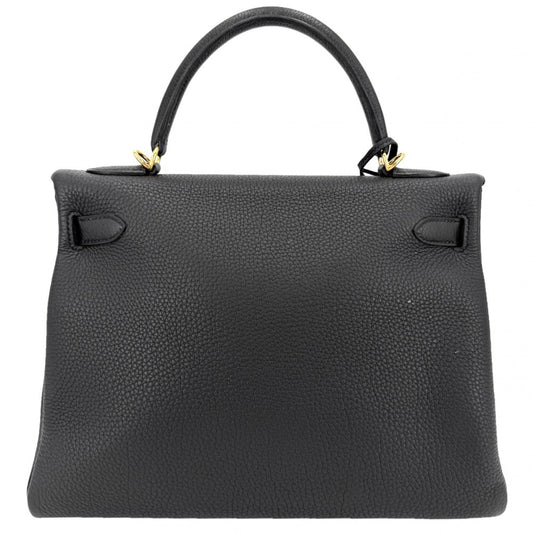 HERMES エルメス 2WAY ケリー32 ハンドバッグ ショルダーバッグ 内縫い C刻印 レザー ブラック 黒 ゴールド金具 レディース 2018年【中古品】