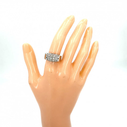 【開店SALE】 BVLGARI ブルガリ 指輪 トロンケットリング ジュエリー アクセサリー Au750 18金WG K18ホワイトゴールド ダイヤモンド 約12号 レディース 約11.1g【中古品】
