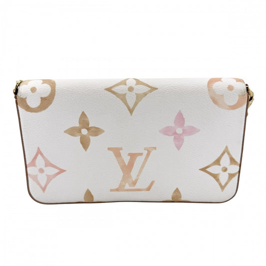 【開店SALE】 LOUIS VUITTON ルイヴィトン ショルダーバッグ モノグラムアンプラント ポシェットフェリシー バイザプール チェーンウォレット M82520 ホワイト 白 ピンク ゴールド金具 レディース【中古品】