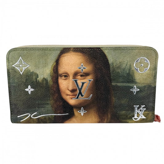 【開店SALE】 LOUIS VUITTON ルイヴィトン 長財布 マスターズコレクション ジッピーウォレット モナリザ M64606 カーキ マルチカラー シルバー金具 レディース【中古品】