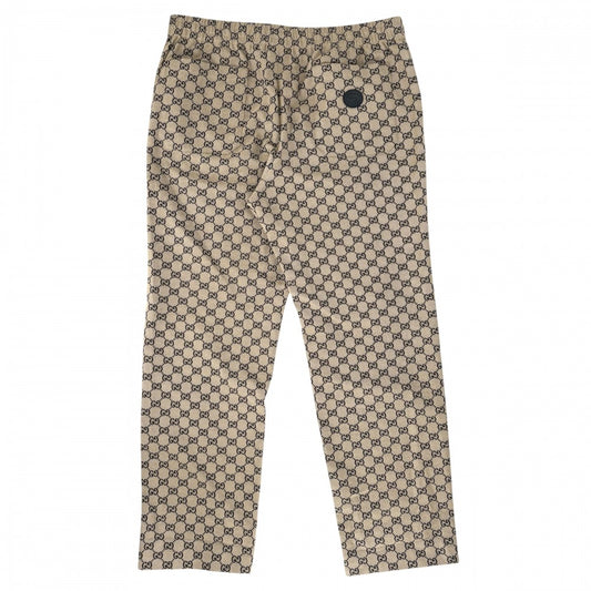 【開店SALE】 GUCCI グッチ パンツ インターロッキングG GG ボトムス 52 658090 ブラウン 茶 ネイビー 紺 コットン ポリエステル メンズ【中古品】