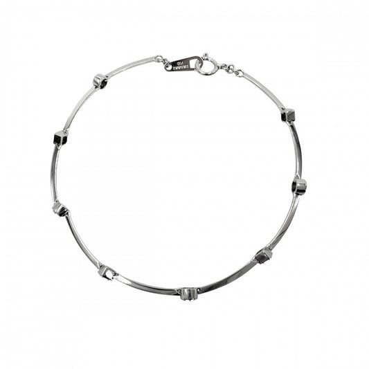 【開店SALE】 TASAKI タサキ ブレスレット ステーション アクセサリー ジュエリー 18金WG Au750 K18ホワイトゴールド ダイヤモンド0.13ct レディース 約4.0g【中古品】