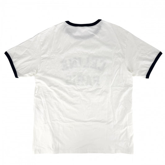【開店SALE】 CELINE セリーヌ 半袖Tシャツ ロゴプリント トップス カットソー クルーネック アパレル 服 L 2X45M671Q ホワイト 白 ブラック 黒 春 夏 コットン メンズ【中古品】