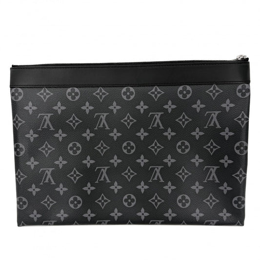 【開店SALE】 LOUIS VUITTON ルイヴィトン クラッチバッグ モノグラムエクリプス ポシェット・ディスカバリー セカンドバッグ M62291 ブラック 黒 シルバー金具 メンズ【中古品】