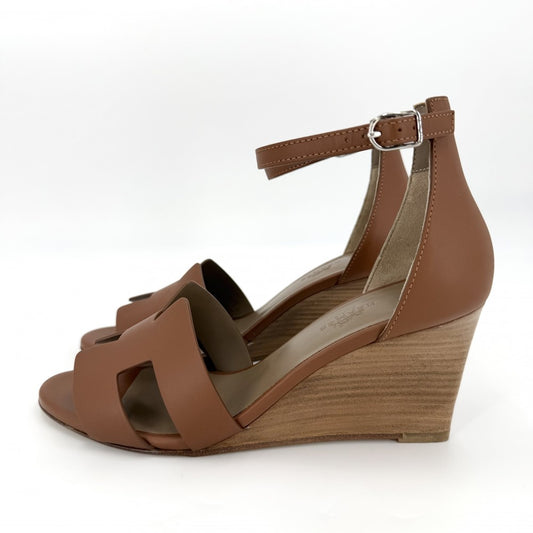 HERMES エルメス サンダル レジェンド シューズ 靴 36サイズ 約23cm 春 夏 レザー ブラウン 茶 シルバー金具 レディース【中古品】