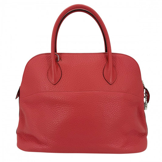 HERMES エルメス 2WAY ボリード35 ハンドバッグ ショルダーバッグ □N レザー レッド系 シルバー金具 レディース 2010年【中古品】