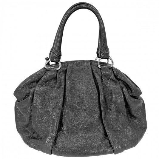 【開店SALE】 PRADA プラダ ハンドバッグ トートバッグ レザー ブラック 黒 シルバー金具 レディース【中古品】