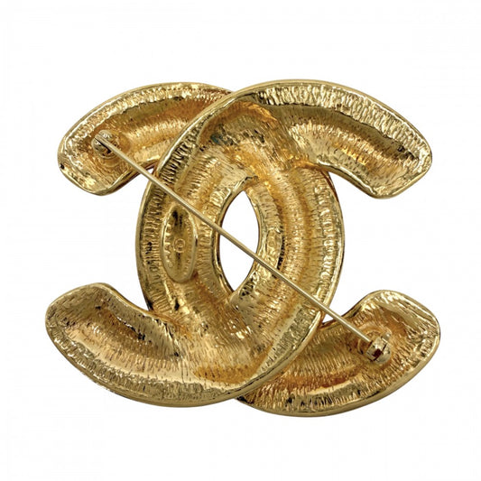 CHANEL シャネル ブローチ マトラッセ ココマーク アクセサリー ヴィンテージ GP ゴールド レディース 約34.2g【中古品】