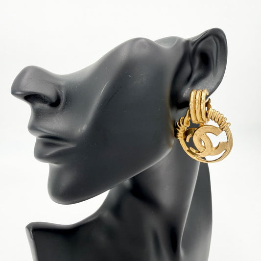 CHANEL シャネル イヤリング ココマーク アクセサリー ヴィンテージ ラウンド GP 94P ゴールド レディース 約32.4g 1994年【中古品】