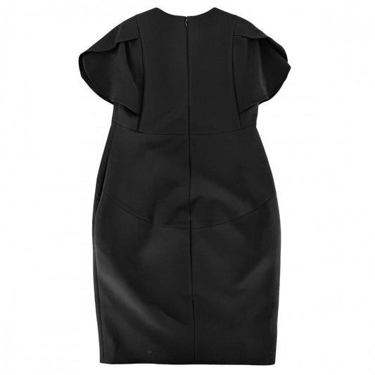 【開店SALE】 ワンピース YOKO CHAN 半袖ワンピース アパレル ヨーコチャン 服 フェイクパール 40 ブラック 黒 ポリエステル レーヨン ポリウレタン レディース【中古品】