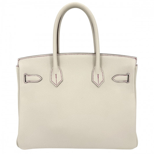HERMES エルメス ハンドバッグ バーキン30 内縫い パーソナルオーダー D刻印 レザー ホワイト系 ピンク系 ゴールド金具 レディース 2019年【中古品】