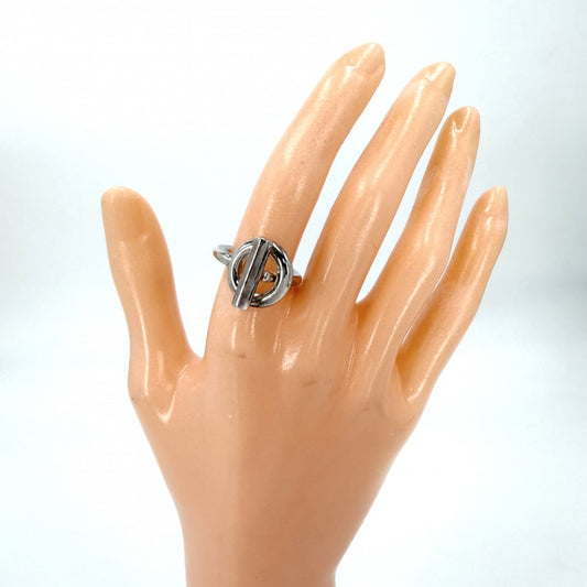 【開店SALE】 HERMES エルメス 指輪 エシャペMM リング ジュエリー アクセサリー 小物 50サイズ シルバー925 約8号 レディース 約9.0g【中古品】