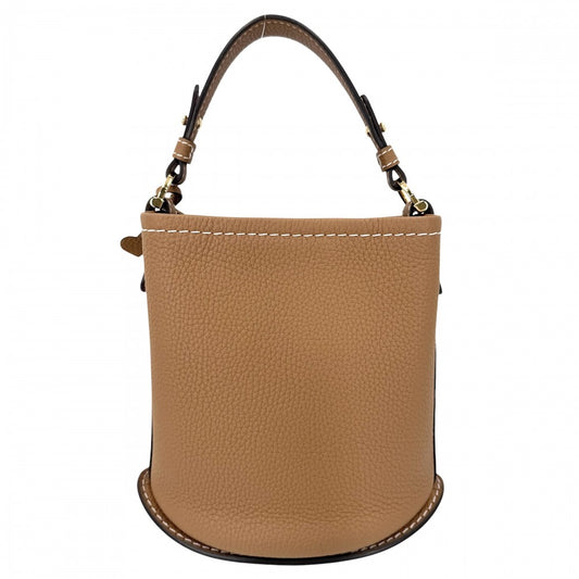 2WAY デルヴォー ミニバケット サーピケ ハンドバッグ ショルダーバッグ DELVAUX レザー ブラウン 茶 ゴールド金具 レディース【中古品】