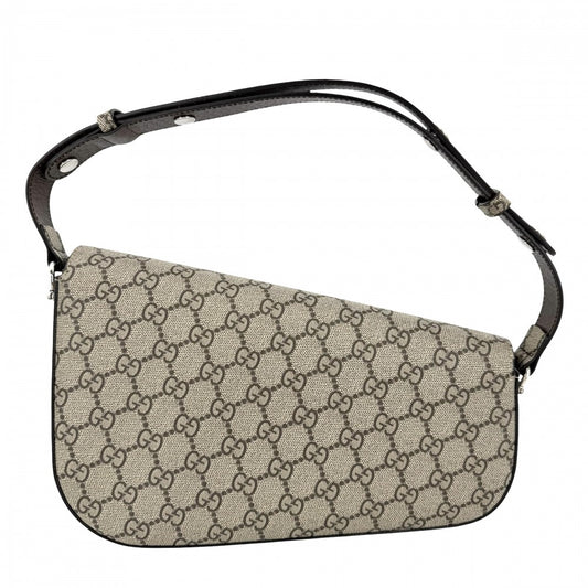 【開店SALE】 GUCCI グッチ ショルダーバッグ ホースビット1955 764155 GGスプリームキャンバス レザー ベージュ シルバー金具 レディース【中古品】