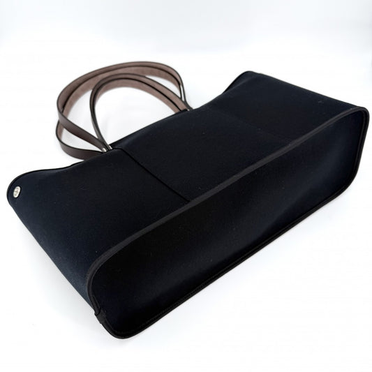 【開店SALE】 HERMES エルメス 2WAY カバックエランPM ハンドバッグ ショルダーバッグ トートバッグ □M キャンバス レザー ブラック 黒 ブラウン 茶 シルバー金具 レディース 2009年【中古品】