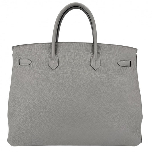 HERMES エルメス ハンドバッグ バーキン40 内縫い グレー メンズ レディース W刻印 トゴ グリメイヤー シルバー金具 ユニセックス 2024年【中古品】