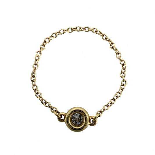 TIFFANY&Co. ティファニー 指輪 エルサペレッティ バイザヤード リング ジュエリー アクセサリー 18金YG Au750 K18イエローゴールド ダイヤモンド0.07ct 約13号 レディース 約0.6g【中古品】