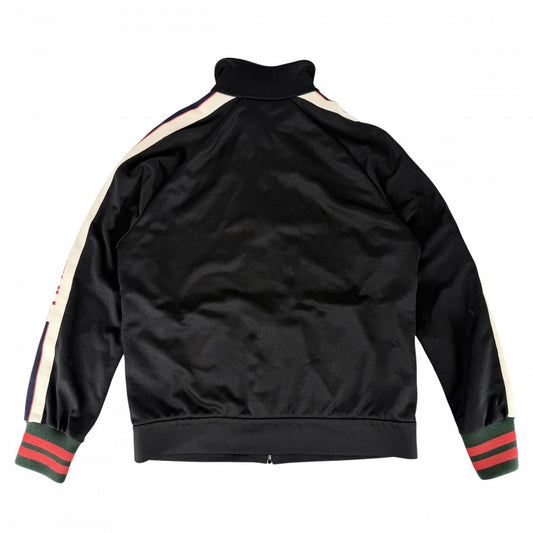 GUCCI グッチ ブルゾン シェリーライン テクニカルジャージ サイドライン アウター 474634 アパレル 服 M ブラック 黒 シルバー金具 春 秋 ポリエステル コットン メンズ【中古品】