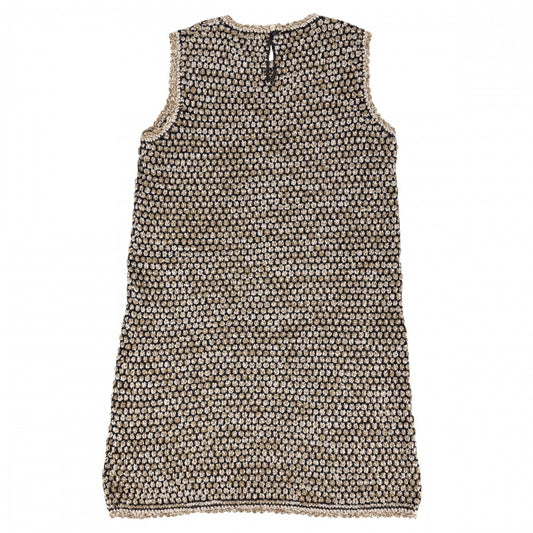CHANEL シャネル ワンピース ノースリーブ アパレル 服 36 ブルー 青 ブラウン 茶 春 夏 レーヨン ナイロン レディース【中古品】