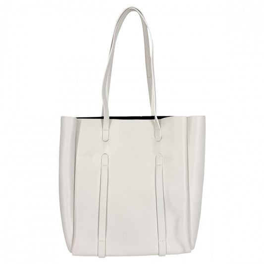 【開店SALE】 BALENCIAGA バレンシアガ 2WAY エブリデイトートXS ポーチ付き ハンドバッグ ショルダーバッグ 489813 レザー ホワイト 白 シルバー金具 レディース【中古品】