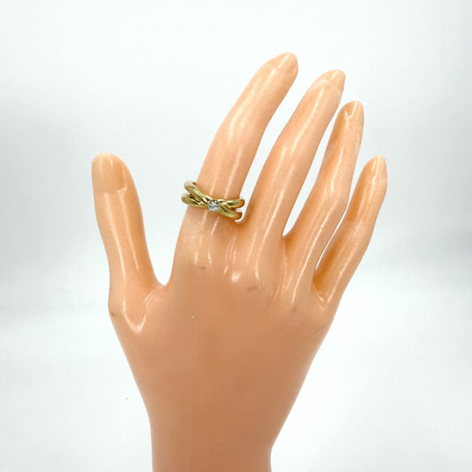 TIFFANY&Co. ティファニー 指輪 リング パロマピカソ クロス ジュエリー アクセサリー Au750 18金YG K18イエローゴールド ダイヤモンド 約8号 レディース 約9.8g【中古品】
