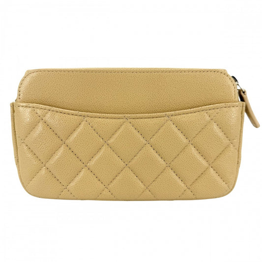 CHANEL シャネル ショルダーバッグ ミニマトラッセ ココマーク ショルダーポーチ キャビアスキン イエロー ゴールド金具 レディース【中古品】