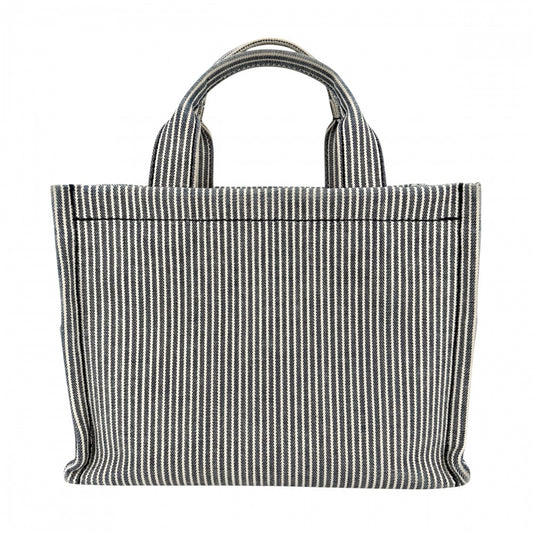 CELINE セリーヌ 2WAY トリオンフ スモール カバ タイス ハンドバッグ ショルダーバッグ THAIS ストライプ トートバッグ キャンバス ネイビー 紺 ホワイト 白 ゴールド金具 レディース【中古品】
