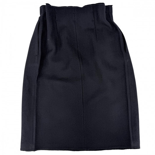 PRADA プラダ スカート リボン ミディスカート ボトムス 服 アパレル 36 ネイビー 紺 ウール レディース【中古品】