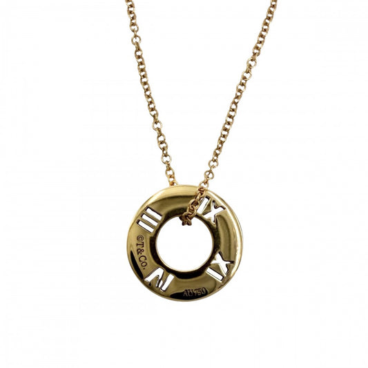 TIFFANY&Co. ティファニー ネックレス アトラス スモール ピアスドサークル ペンダント ジュエリー 18金PG Au750 アクセサリー K18ピンクゴールド ダイヤモンド レディース 約3.2g【中古品】