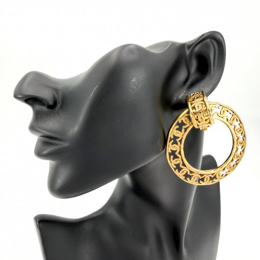 CHANEL シャネル イヤリング ココマーク アクセサリー ヴィンテージ ラウンド 2WAY GP 2 5 ゴールド レディース 約31.3g 1990年【中古品】