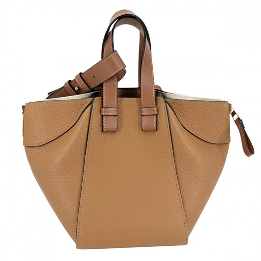 LOEWE ロエベ 2WAY ハンモック コンパクト ショルダーバッグ ハンドバッグ トートバッグ レザー カーフ ブラウン 茶 ゴールド金具 レディース【中古品】