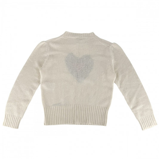 【秋物特集】 Christian Dior クリスチャンディオール ニット ハート トップス 長袖セーター アパレル 服 36 ホワイト 白 秋 冬 カシミヤ レディース【中古品】