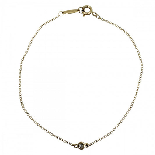 TIFFANY&Co. ティファニー ブレスレット バイザヤード 1Pダイヤ エルサペレッティ シングル アクセサリー ジュエリー 18金YG Au750 K18イエローゴールド ダイヤモンド レディース 約0.9g【中古品】