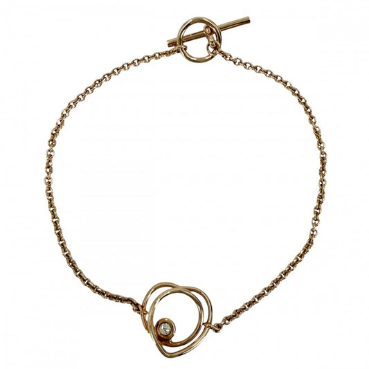 HERMES エルメス ブレスレット ハート ヴェルティージュ・クール アクセサリー ジュエリー 18金PG Au750 K18ピンクゴールド ダイヤモンド レディース 約3.9g【中古品】